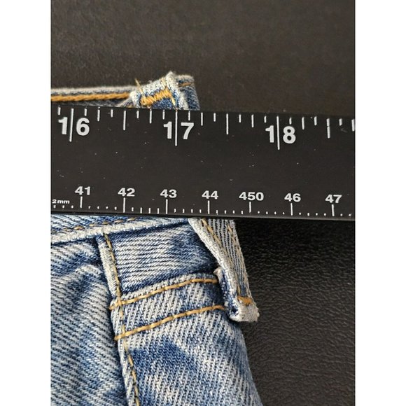 Levis 501 Vintage Denim Blue Jeans Button Fly Red Tab Mexico 35/30 Light Wash - Picture 10 of 13